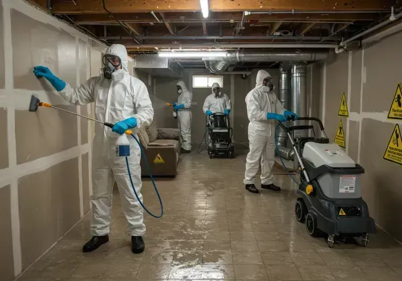 Basement Moisture Removal and Structural Drying process in Gainesville, MO